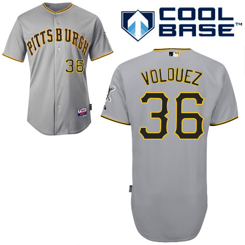 Edinson Volquez #36 Youth Baseball Jersey-Pittsburgh Pirates Authentic Road Gray Cool Base MLB Jersey